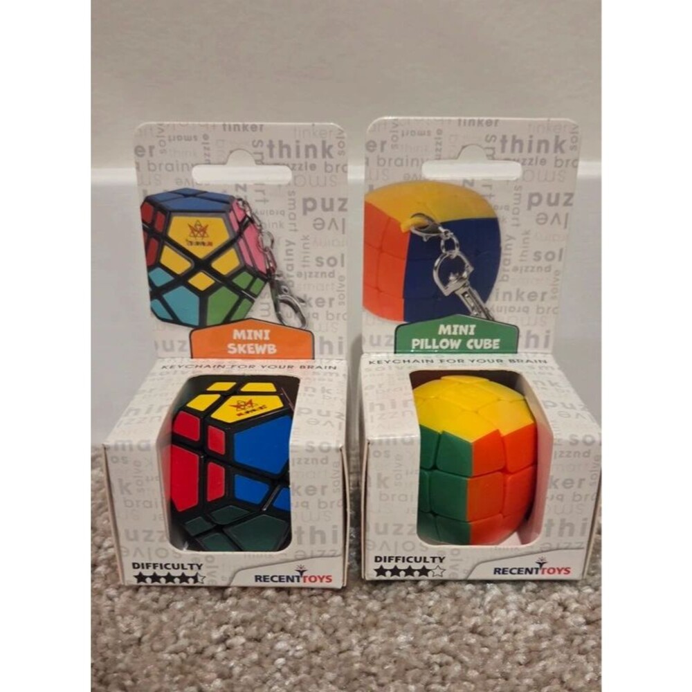 Recent toys mini pillow cube & mini skewb keychains